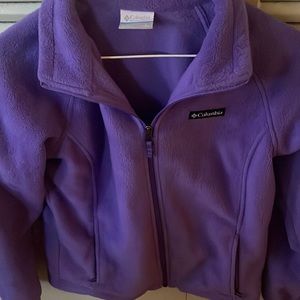 Columbia purple fleece full zip kids Large jacket